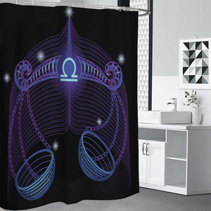 Dark Libra Zodiac Sign Print Premium Shower Curtain