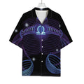 Dark Libra Zodiac Sign Print Rayon Hawaiian Shirt