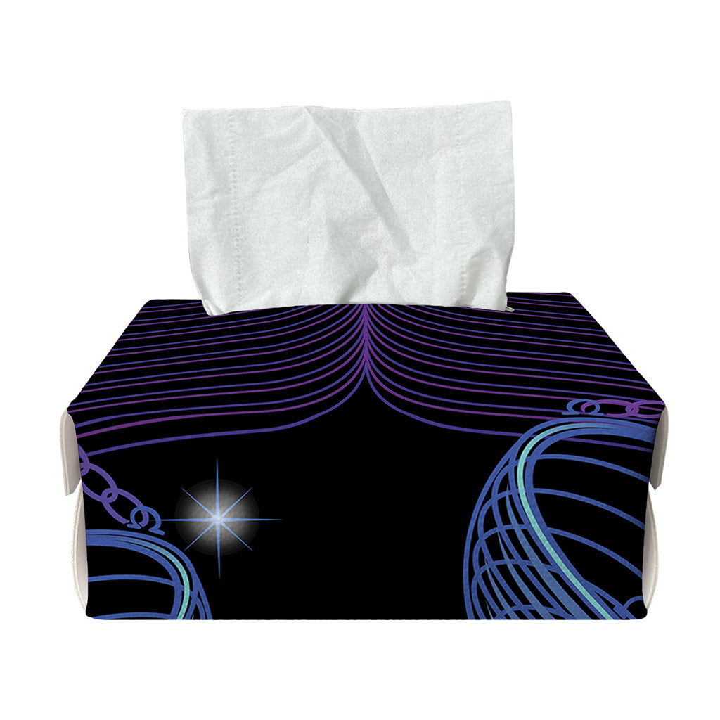 Dark Libra Zodiac Sign Print Rectangle Tissue Box Cover