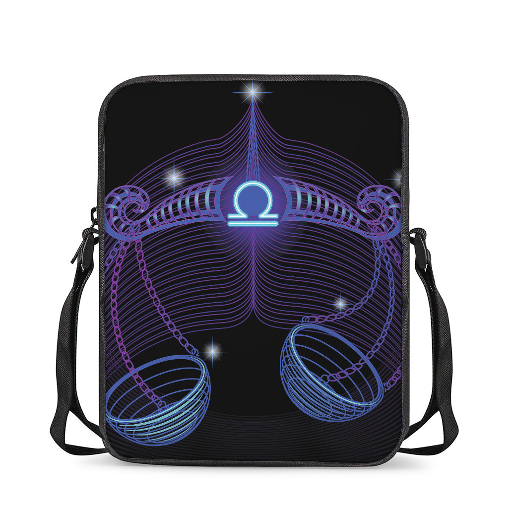 Dark Libra Zodiac Sign Print Rectangular Crossbody Bag