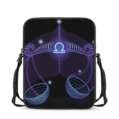 Dark Libra Zodiac Sign Print Rectangular Crossbody Bag