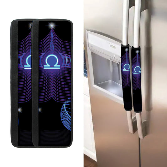 Dark Libra Zodiac Sign Print Refrigerator Handle Covers