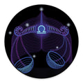 Dark Libra Zodiac Sign Print Round Floor Mat