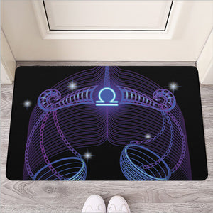 Dark Libra Zodiac Sign Print Rubber Doormat