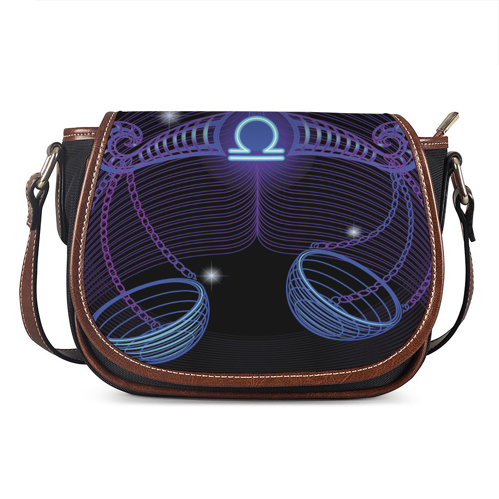 Dark Libra Zodiac Sign Print Saddle Bag