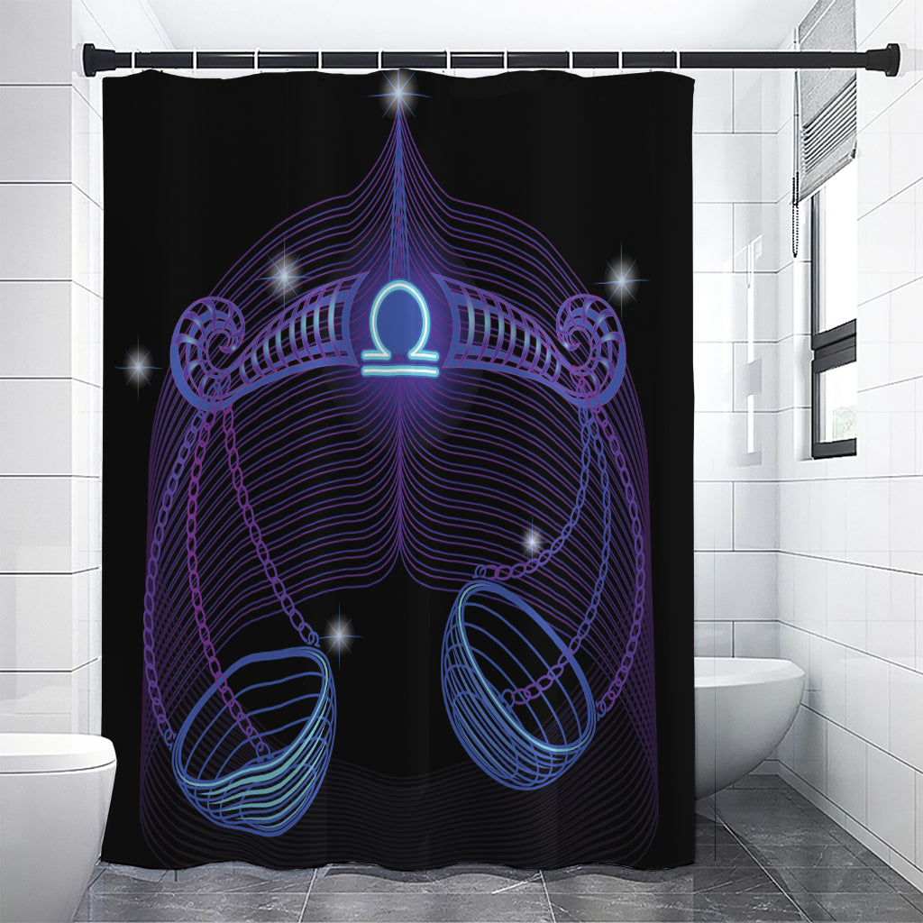 Dark Libra Zodiac Sign Print Shower Curtain