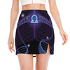 Dark Libra Zodiac Sign Print Side Slit Mini Skirt