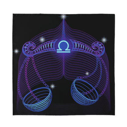 Dark Libra Zodiac Sign Print Silk Bandana
