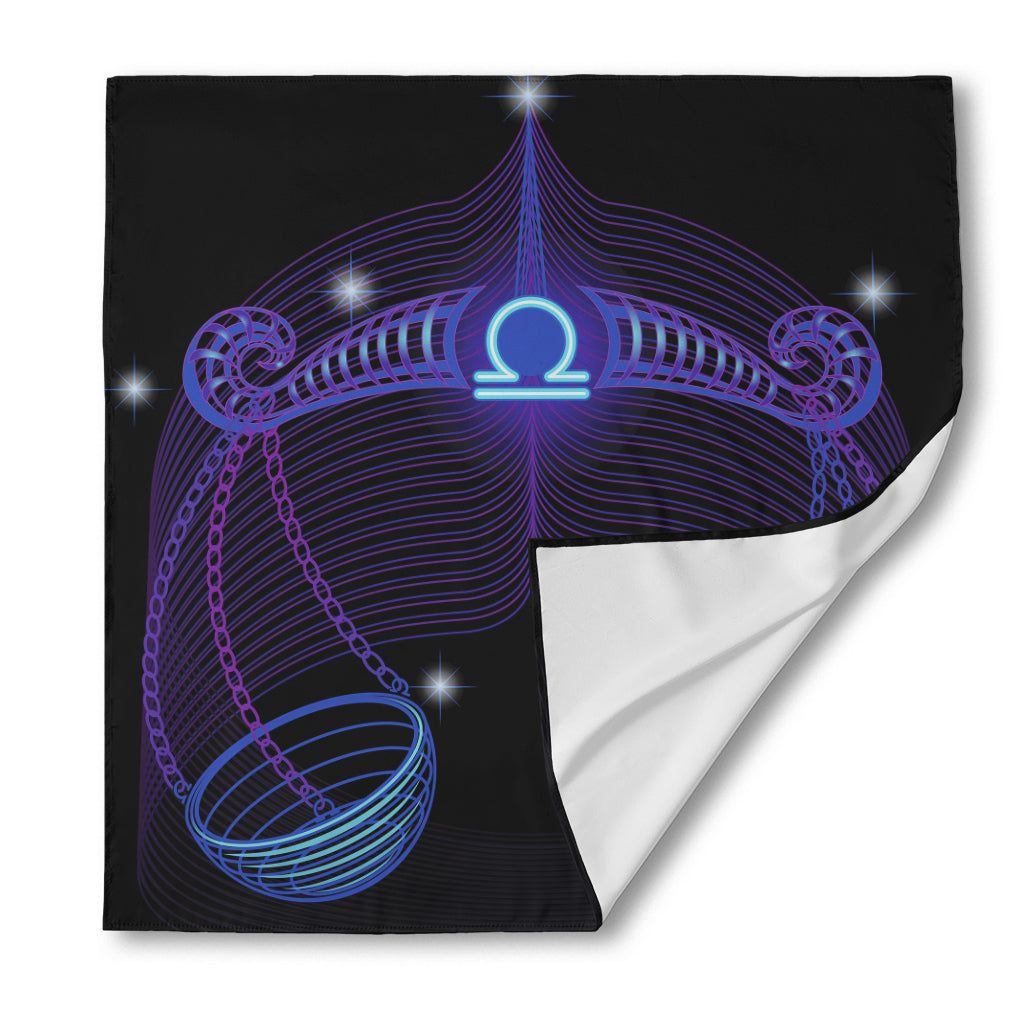 Dark Libra Zodiac Sign Print Silk Bandana