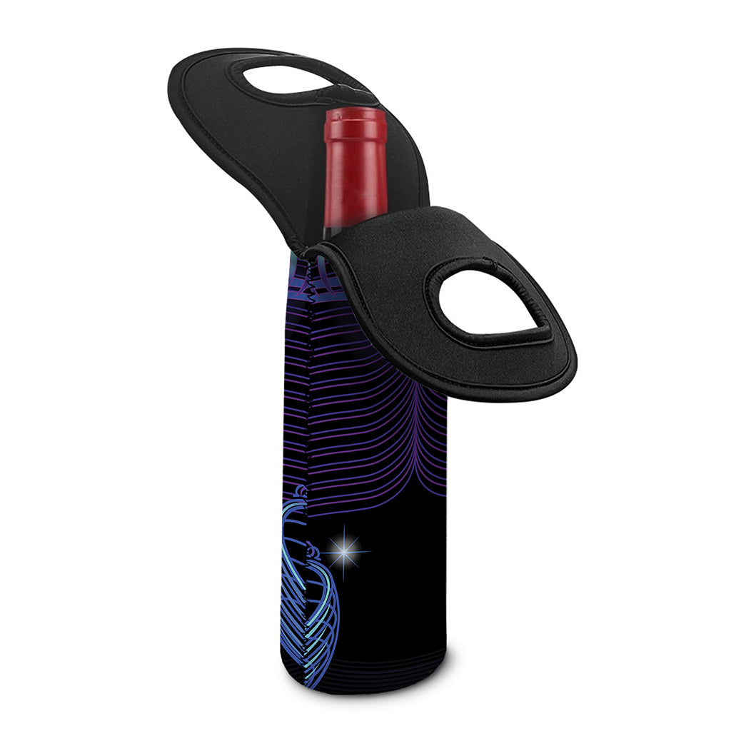 Dark Libra Zodiac Sign Print Single Neoprene Wine Tote