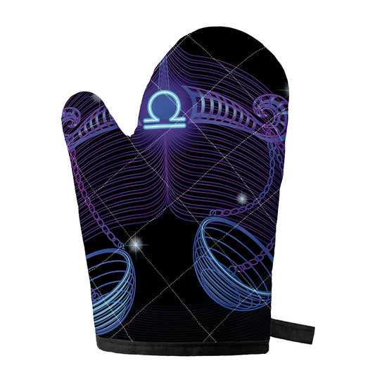 Dark Libra Zodiac Sign Print Single Oven Mitt