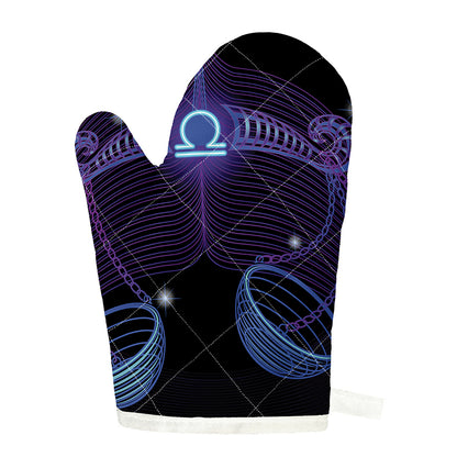 Dark Libra Zodiac Sign Print Single Oven Mitt