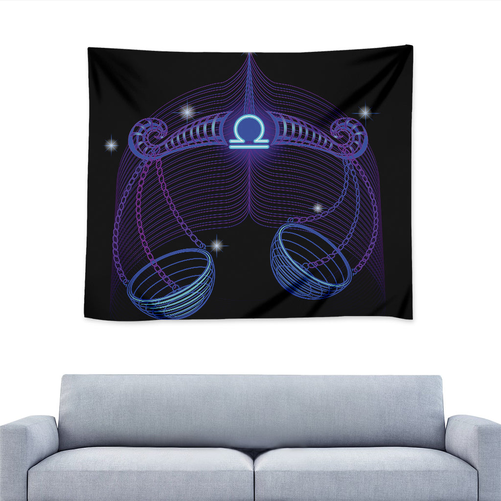 Dark Libra Zodiac Sign Print Tapestry