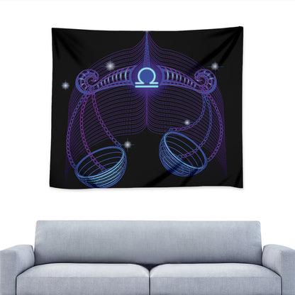 Dark Libra Zodiac Sign Print Tapestry