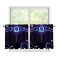 Dark Libra Zodiac Sign Print Tier Curtains