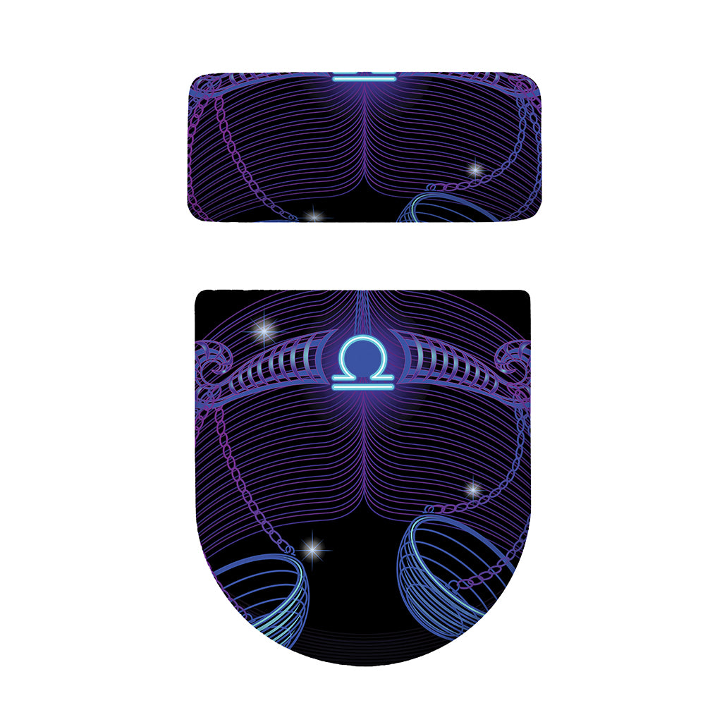 Dark Libra Zodiac Sign Print Toilet Lid And Tank Cover Set