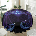 Dark Libra Zodiac Sign Print Waterproof Round Tablecloth