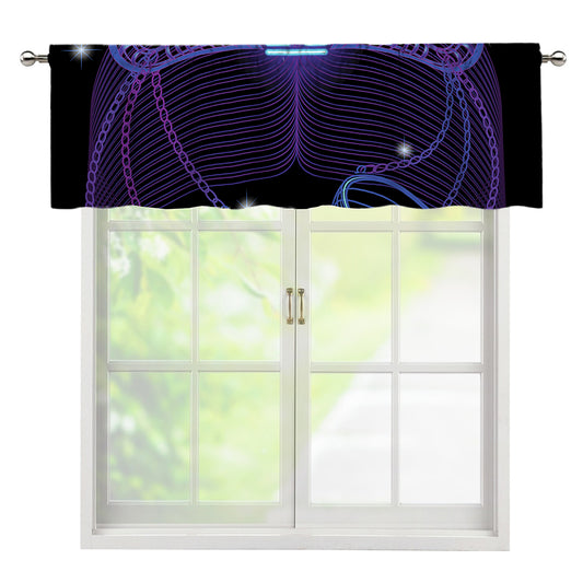 Dark Libra Zodiac Sign Print Window Valance