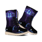 Dark Libra Zodiac Sign Print Winter Boots