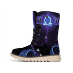 Dark Libra Zodiac Sign Print Winter Boots