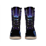 Dark Libra Zodiac Sign Print Winter Boots