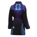 Dark Libra Zodiac Sign Print Women's Bathrobe
