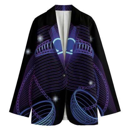 Dark Libra Zodiac Sign Print Women's Blazer