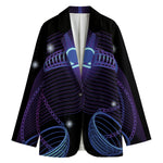 Dark Libra Zodiac Sign Print Women's Blazer
