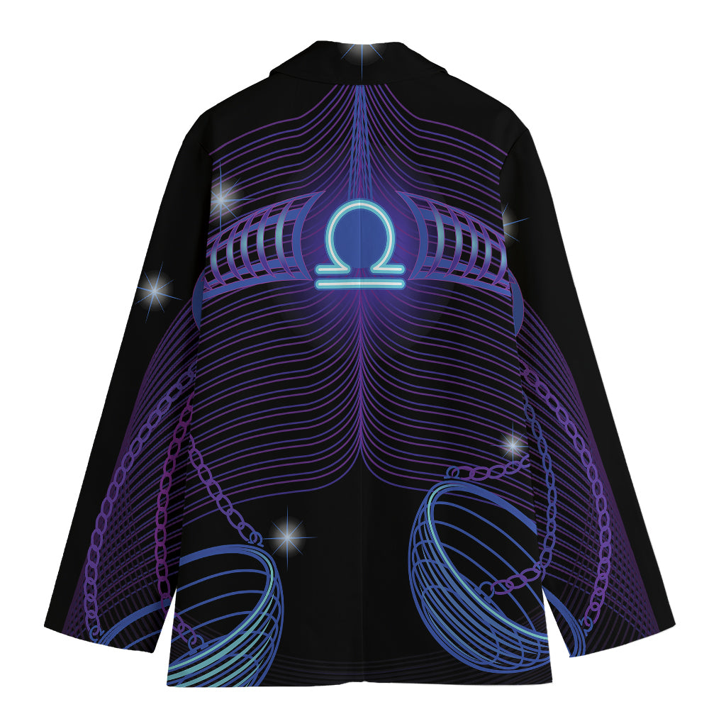 Dark Libra Zodiac Sign Print Women's Blazer