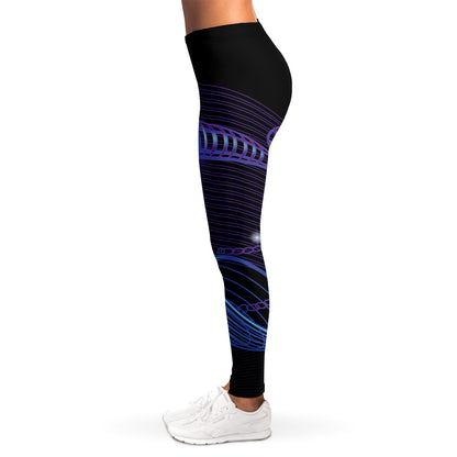Dark Libra Zodiac Sign Print Women's Leggings
