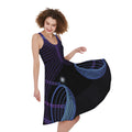 Dark Libra Zodiac Sign Print Sleeveless Knee Length Dress