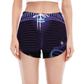Dark Libra Zodiac Sign Print Women's Split Running Shorts