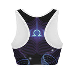 Dark Libra Zodiac Sign Print Women's Sports Bra