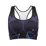 Dark Libra Zodiac Sign Print Women's Sports Bra