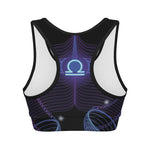 Dark Libra Zodiac Sign Print Women's Sports Bra