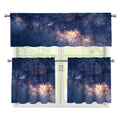 Dark Milky Way Galaxy Space Print 3 Piece Kitchen Curtains