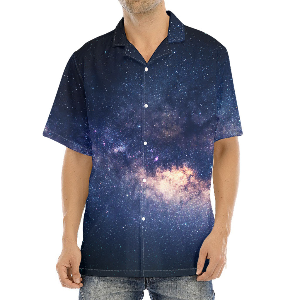 Dark Milky Way Galaxy Space Print Aloha Shirt