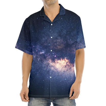 Dark Milky Way Galaxy Space Print Aloha Shirt