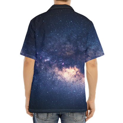 Dark Milky Way Galaxy Space Print Aloha Shirt
