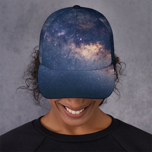 Dark Milky Way Galaxy Space Print Baseball Cap
