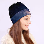 Dark Milky Way Galaxy Space Print Beanie