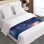 Dark Milky Way Galaxy Space Print Bed Runner