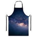 Dark Milky Way Galaxy Space Print Bib Apron With Pocket