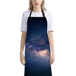 Dark Milky Way Galaxy Space Print Bib Apron With Pocket