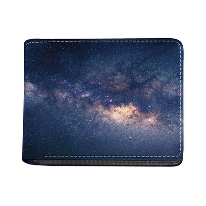 Dark Milky Way Galaxy Space Print Bifold Wallet