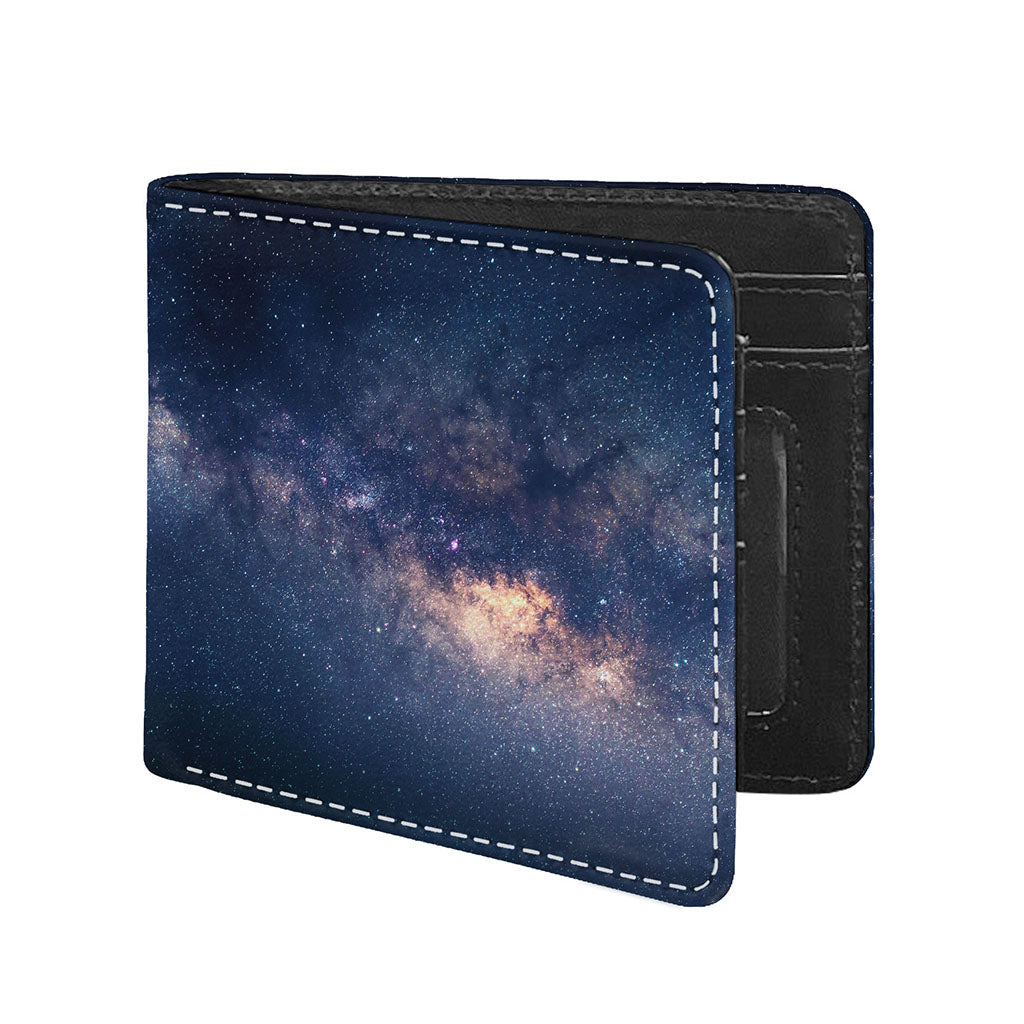 Dark Milky Way Galaxy Space Print Bifold Wallet
