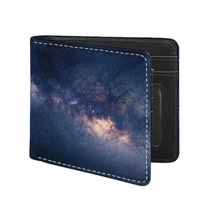 Dark Milky Way Galaxy Space Print Bifold Wallet