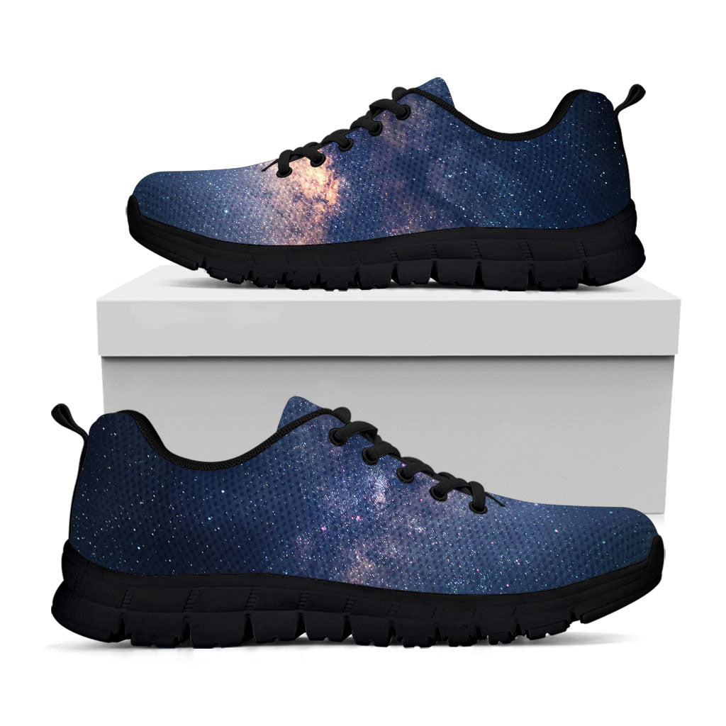 Dark Milky Way Galaxy Space Print Black Running Shoes