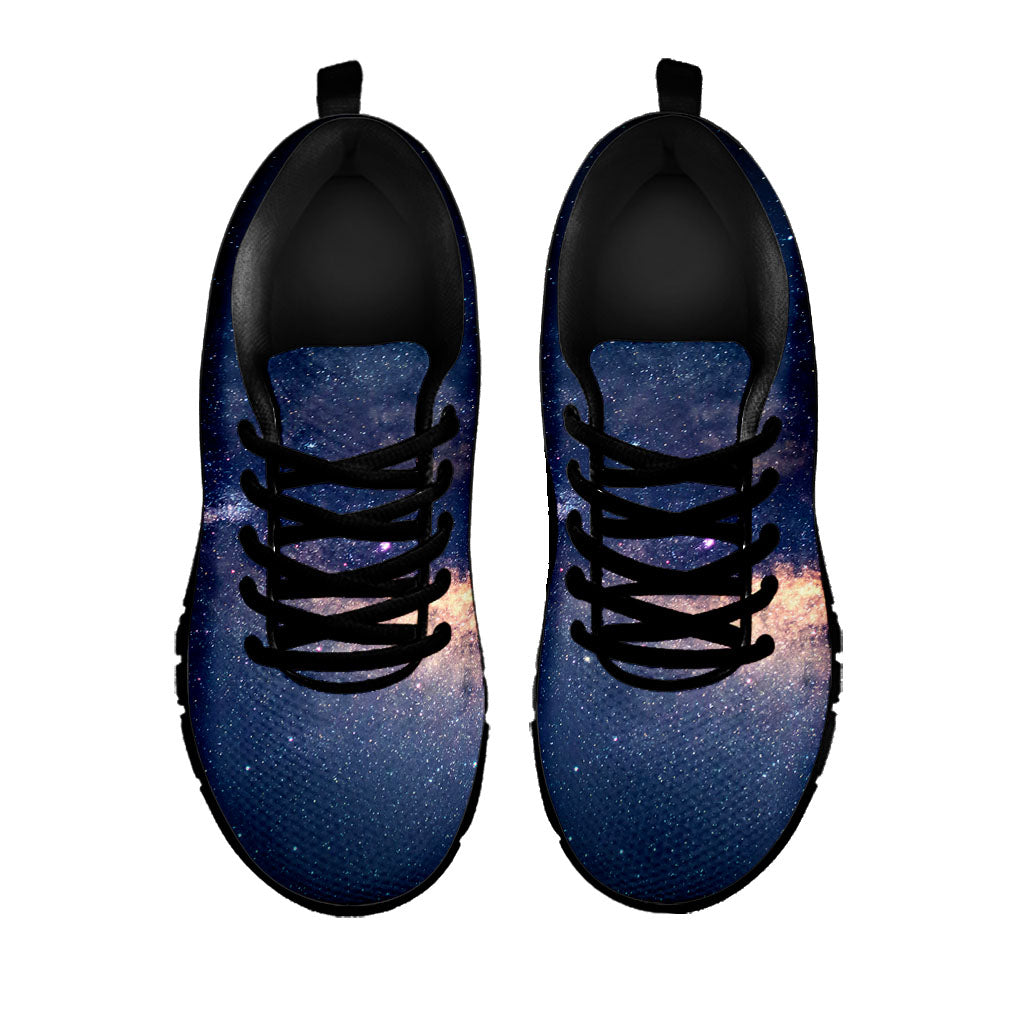 Dark Milky Way Galaxy Space Print Black Running Shoes
