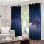Dark Milky Way Galaxy Space Print Blackout Grommet Curtains
